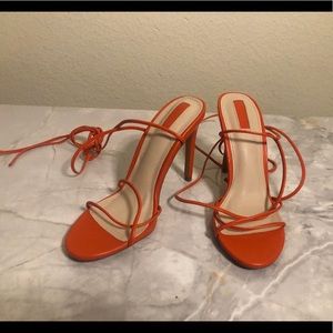 Orange sandal heels